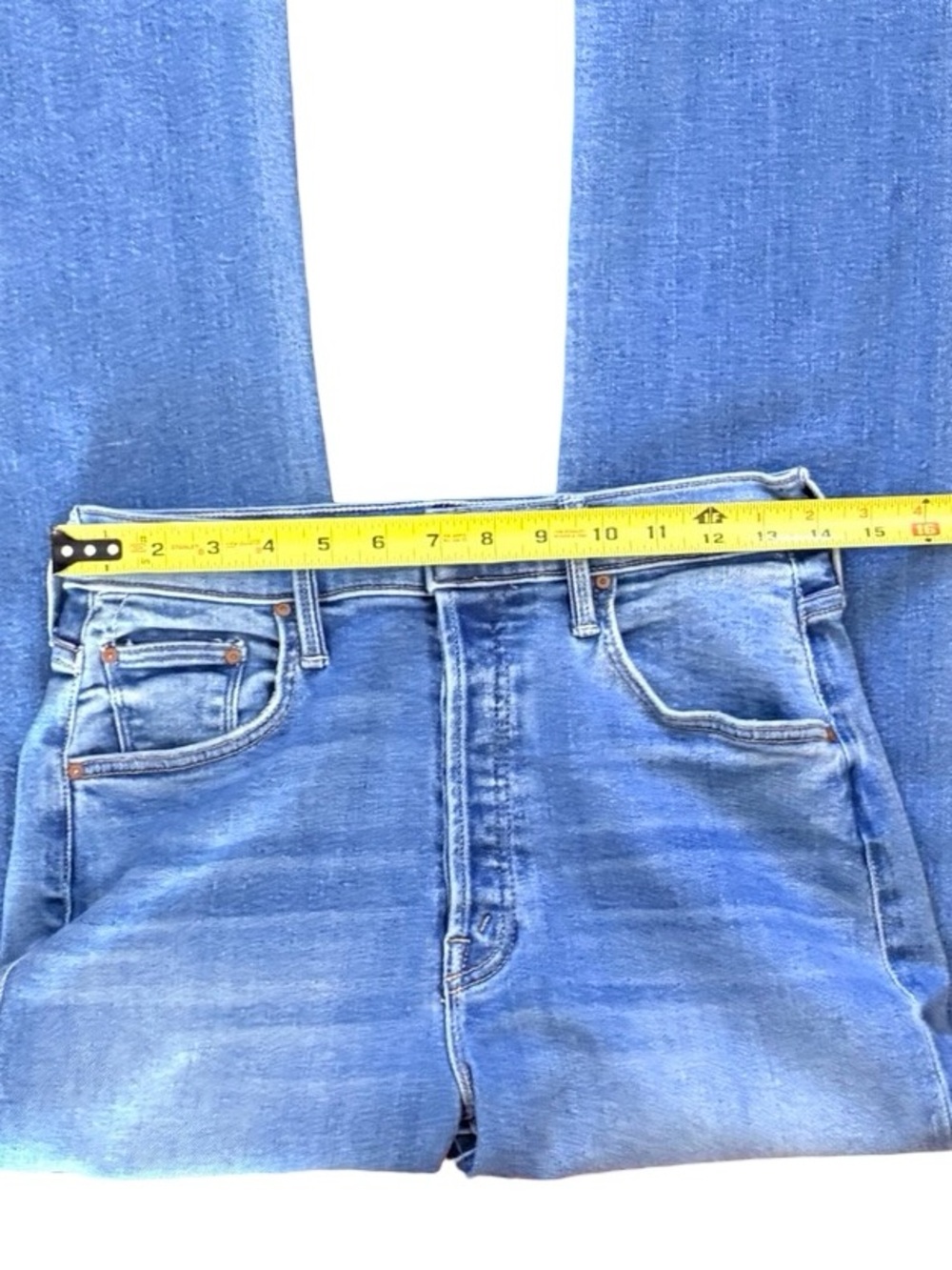 MOTHER The Tripper Ankle Fray Denim Jean in Layover Mid Blue Wash Size 28 - Picture 6 of 11